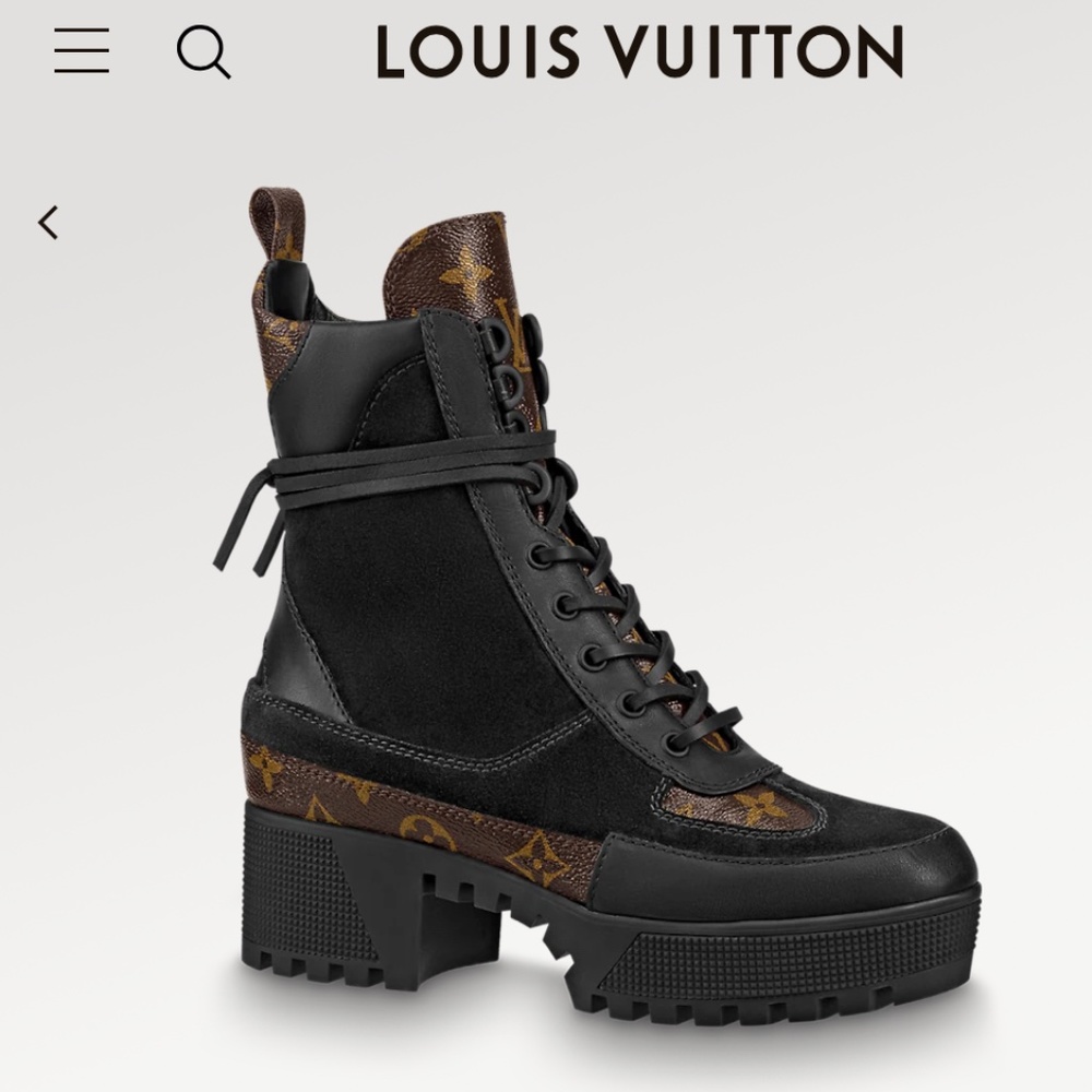 Luis Vuitton Laureat Desert Combat boot, 37.5, Bl. and LV Monogram